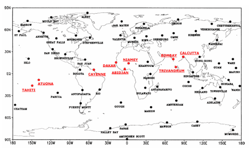 The Angell 63 Network with the 9 anomalous stations.