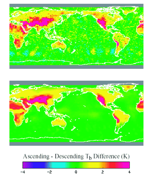 Ascending-Descending Channel 2 brightness temperature differences for the entire MSU dataset - Mears et al.