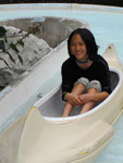 Claire enjoying the adventure canoe ride at Remlinger Farms.