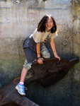 Claire at the Woodland Park Zoo by the penguin exhibit.