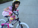 Claire on her new Christmas bike.