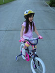 Claire on her new Christmas bike.