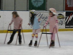 Claire, Tiffany and Alexandra burning up the ice.