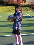 Claire at the basketball court.