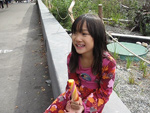 Rainbow popsicles at the zoo are the best! Claire enjoys hers at our last visit before starting the new school year.