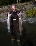 Me with a 13 lb. silver and a 26 lb. king from the Olympic Peninsula. October 2011.